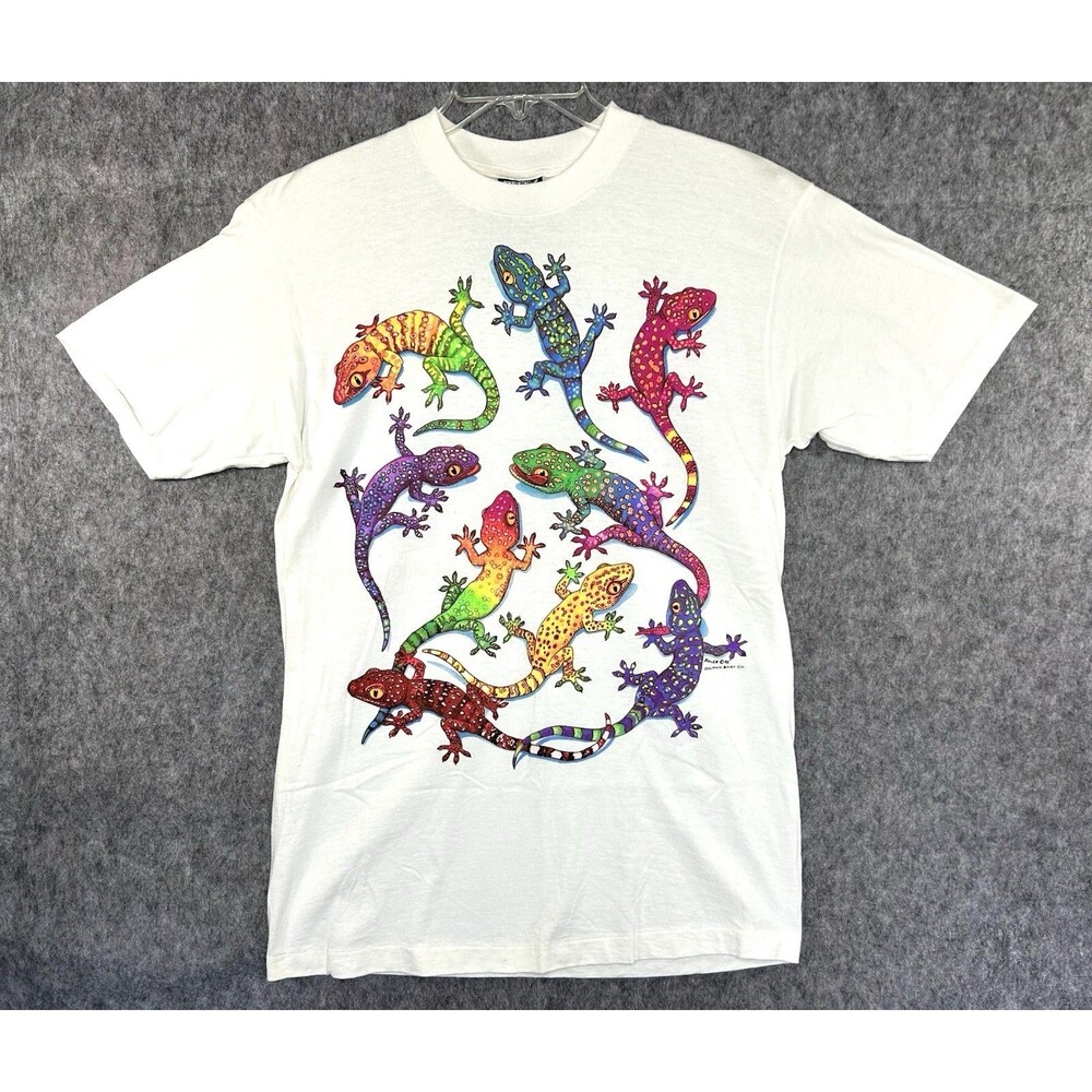 Vintage Eckler Iguana Shirt 1996 Fluorescent Women’s Medium Graphic Print